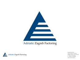 Slide 1 - Adriatic Zagreb Factoring doo
