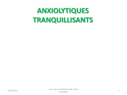 ANXIOLYTIQUES TRANQUILLISANTS