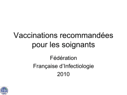 Vaccinations recommandées pour les soignants