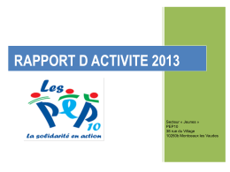 diaporama rapport activités secteur "jeunes" 2013 AG