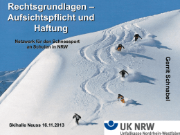 Rechtsgrundlagen für Schneesportfahrten - Schulsport-NRW