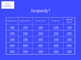 Jeopardy! - Dublin Schools