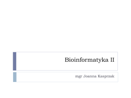 Bioinformatyka II