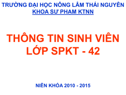 Số điện thoại gia đình - Đại học Nông lâm Thái Nguyên