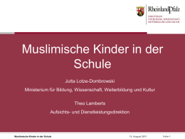 Vortrag Muslimische Kinder in der Schule