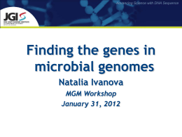 13. Finding the genes in microbial genomes