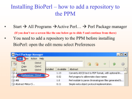 Installing BioPerl – how to add a repository to the PPM