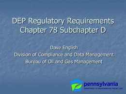 DEP Regulatory Requirements