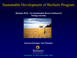 Reliance Presentation - Biodiesel Association of India