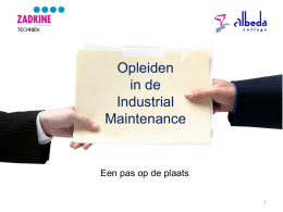 Presentatie opleiden voor de industriÃ«le maintenance, dhr. G. Meyer