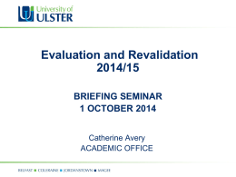 Revalidation Process - University of Ulster