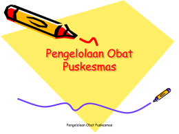 Pengelolaan Obat Puskesmas