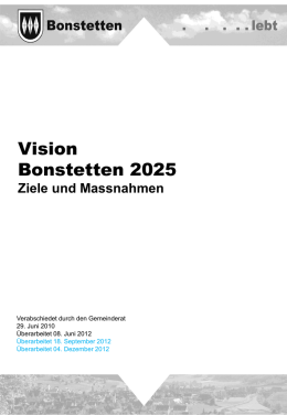 Ziele und Massnahmen - Gemeinde Bonstetten