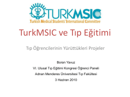 TurkMSIC ve Tıp Eğitimi - mustafaaltinisik.org.uk