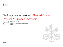 Planned Giving Officers & Financial Advisors