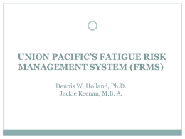 Union Pacific Fatigue Management Plan