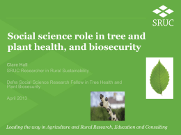 Social science role in tree and plant health & biosecurity