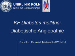Folien von PD Gawenda zu Diabetes mellitus und pAVK