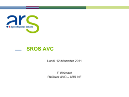 SROS AVC - Agence Régionale de Santé