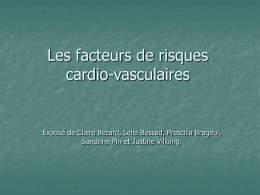 II/ Les facteurs de risques cardio-vasculaires