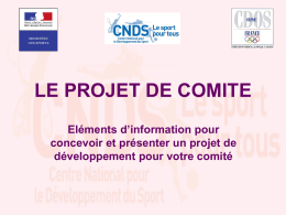 Le projet de comité - Comité Départemental Olympique et Sportif de