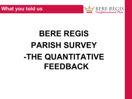 Presentation of Survey Results &ndash; November 2012