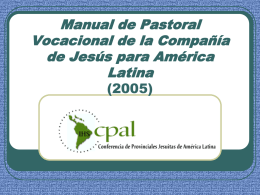 Manual de Pastoral Vocacional de la Compañía de Jesús
