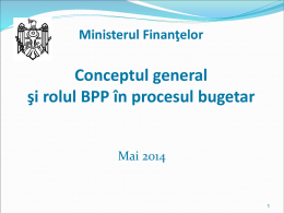 Conceptul general şi rolul BPP în procesul bugetar