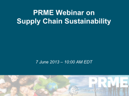 Powerpoint: Global Compact Update on Supply Chain Sustainability