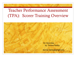 (TPA): Scorer Training Overview