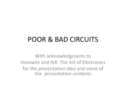 POOR & BAD CIRCUITS