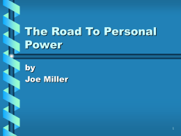 The Road To Personal Power