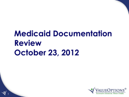 Medicaid Documentation Review - Colorado Health Partnerships