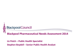 PNA - Blackpool Joint Strategic Needs Assessment