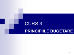 Principiul anualităţii - Buget