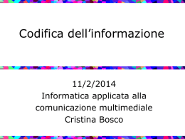 Codifica dell`informazione - Dipartimento di Informatica