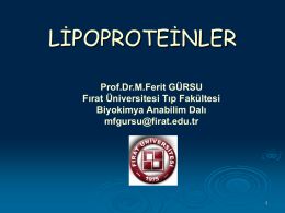Lipoproteinler - Fırat Üniversitesi