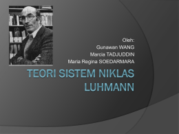 Teori Sistem Niklas Luhmann