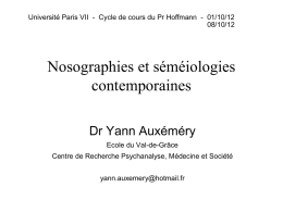 « Névroses » - UFR d`Études psychanalytiques