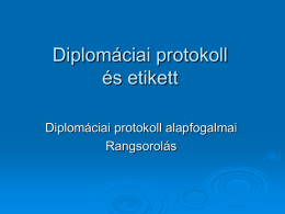 Diplomáciai protokoll és etikett