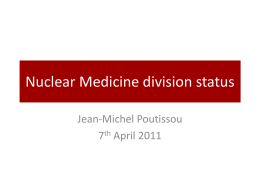 Nuclear Medicine division status