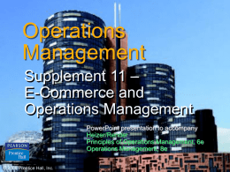 Supplement 11: E-Commerce and Operations Management