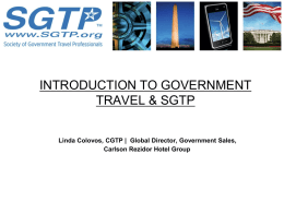 Gov. Orientation - Society of Government Travel Professionals