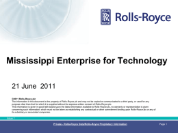 the Rolls Royce presentation. - Mississippi Enterprise for Technology