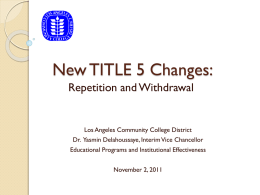 TITLE 5 Changes - West Los Angeles College