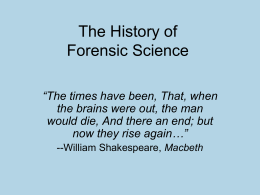 The History of Forensic Science