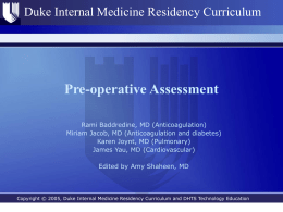 Pre-operative Assessment