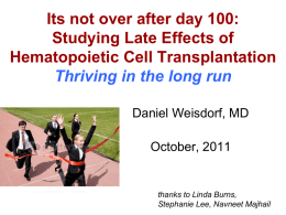 Dr. Weisdorf - American Society for Blood and Marrow Transplantation