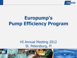Europump`s Pump Efficiency Program