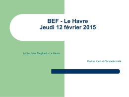 BEF - Le Havre Jeudi 12 février 2015
